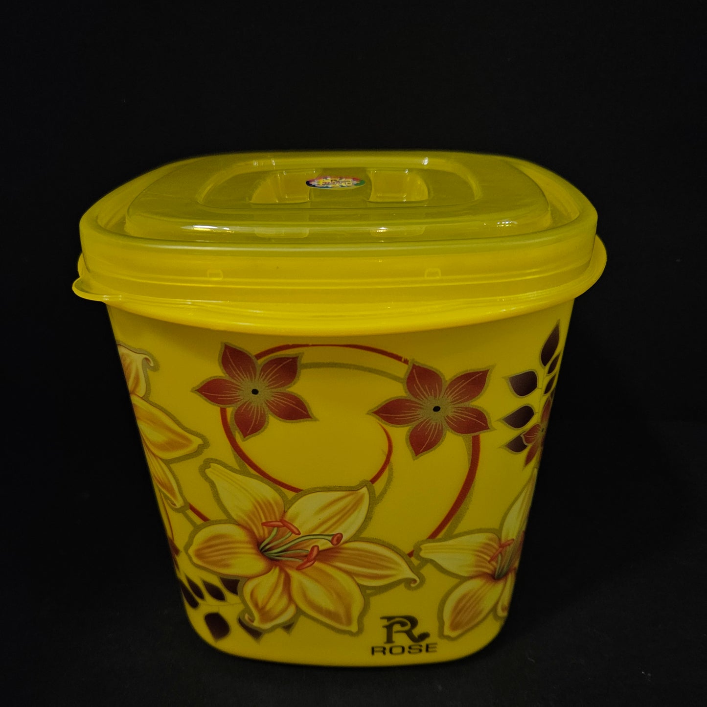 Storage Container yellow floweral printed Plastic Container perfect for Return gifting purpose
