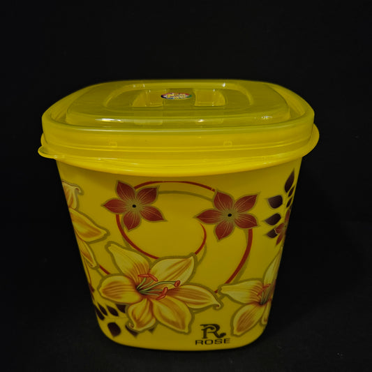 Storage Container yellow floweral printed Plastic Container perfect for Return gifting purpose