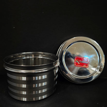 Stainless Steel Round storage box with lid perfect for Return gifting purpose