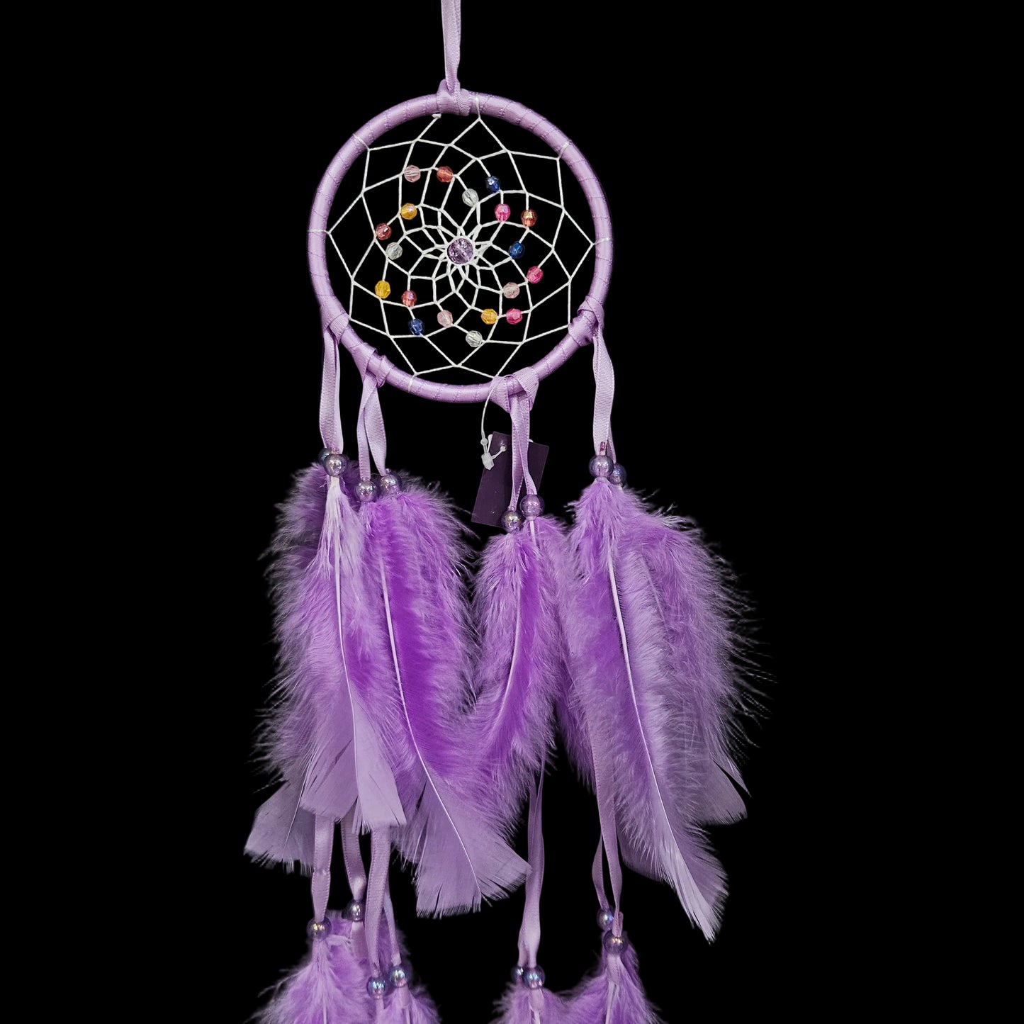 Dream Catchers Wall Decor for Women Purple Dreamcatcher Hanging Decor with Feathers and Beads,Handmade Craft Wall Hanging for Bedroom Home Decor Party Wedding Gift