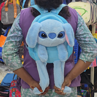 Cartoon character themed soft fur backpack for kids