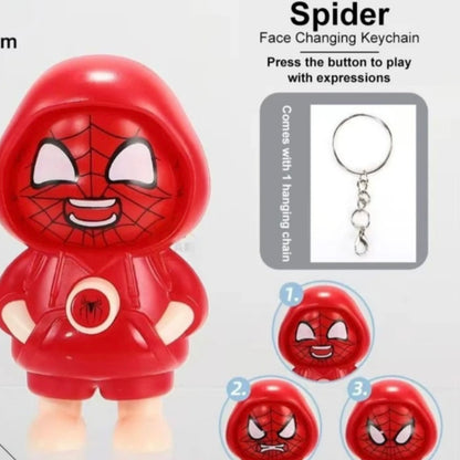 Face changing cute cartoon characters keychain