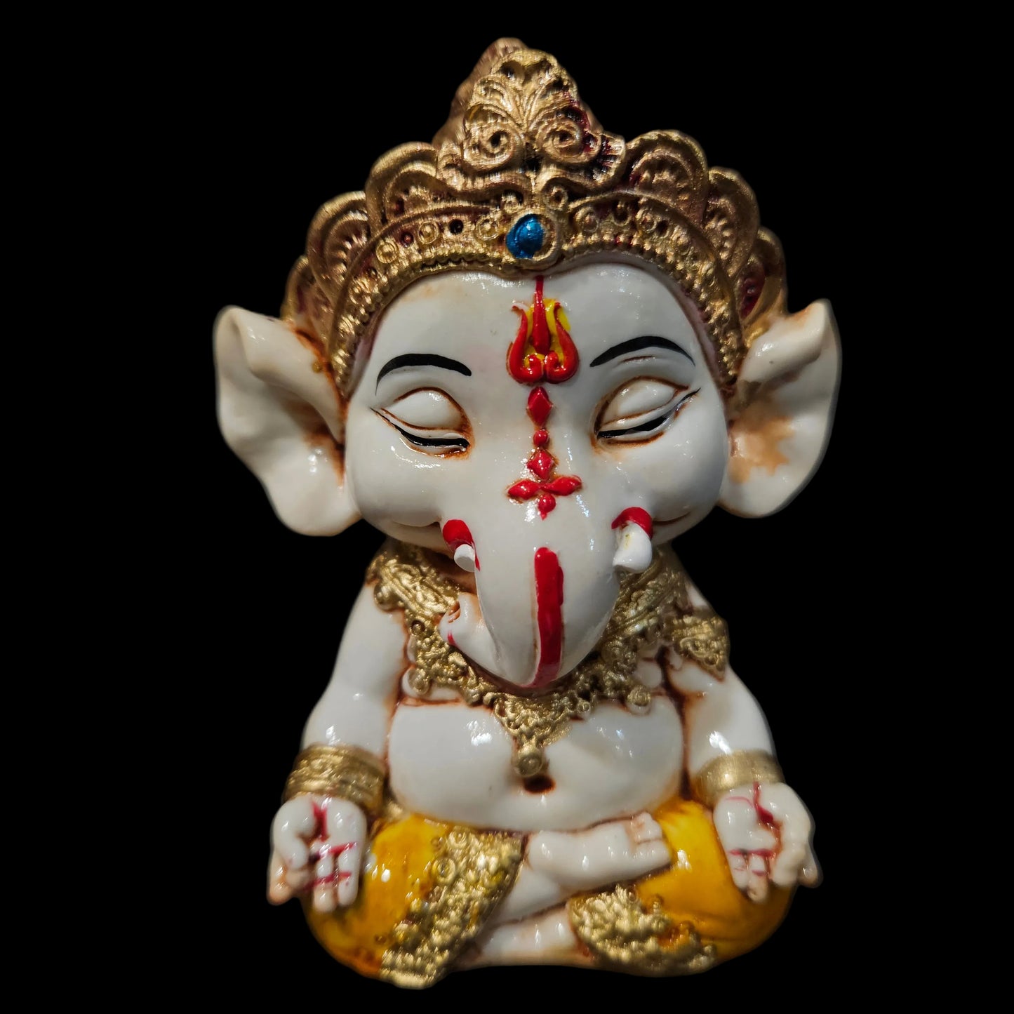 Handcrafted 3pcs Resine Little Ganesh Sculpture set| Showpiece for Home & Office Decor