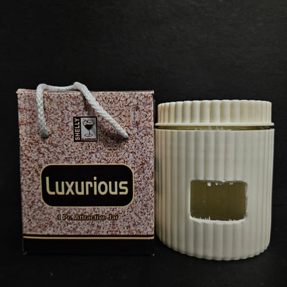 Shelly glassware Luxurious attractive galss jar with square Window for Return gift