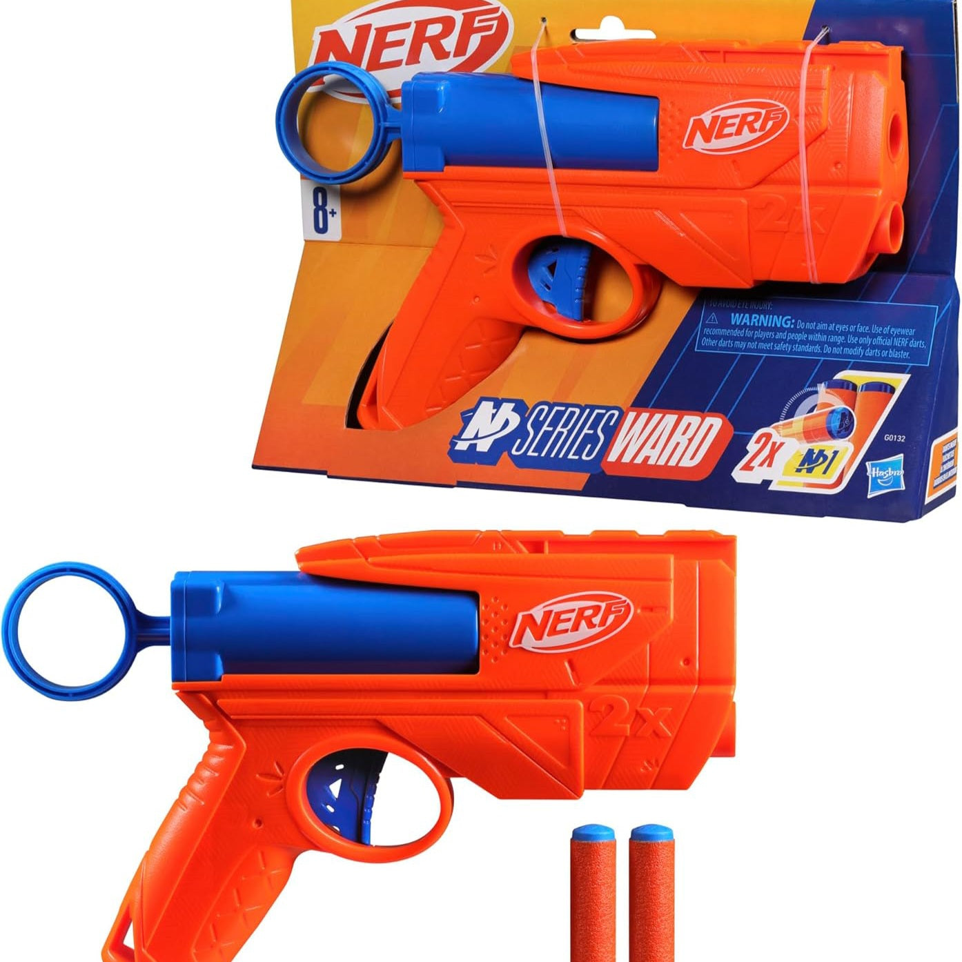 Nerf N Series Ward Blaster, 2 Nerf N1 Darts Compatible Only with N Series Blasters, Kids Outdoor Games, Ages 8+