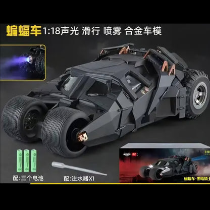 Alloy Car Model DC The Dark Knight Trilogy Batman 1:24 Batmobile Tumbler Alloy Die-Cast Model Car – Sound, Light & Spray Effects