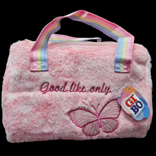 Premium fur with Butterfly designer portable hand bag for kids