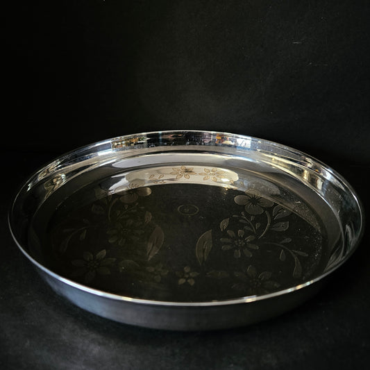 Steel High Quality Flowral design everyday best for home Solid steel, Round Plate