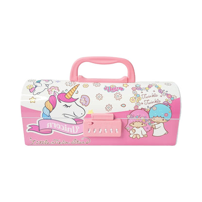 Characters Themed Pencil Box Chest Pencil case statonary Box with Multiple Compartment,with Combination Lock for kids return gifting