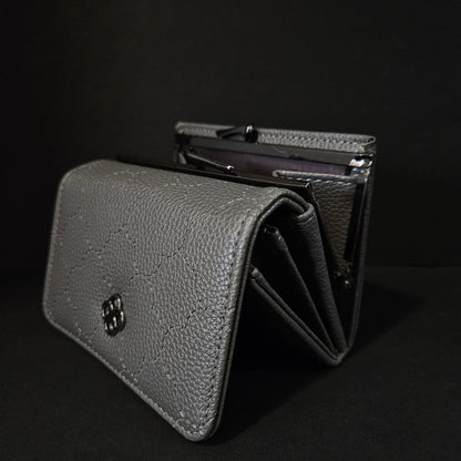 Leather Thin Slim Wallets for Women with magnetic Button