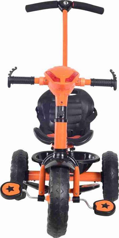 Dash star chase star baby tricycle with parental control handle for movement,cushion seat for comfortable experience