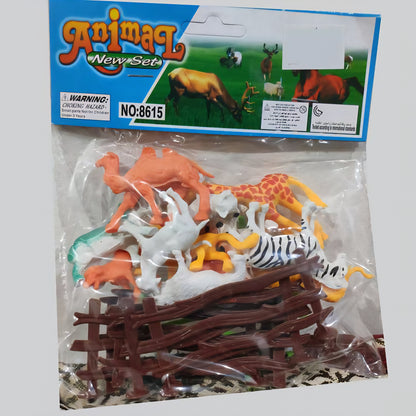 Small Size Full Action Toy Figure Jungle Cartoon Wild Animal Toys Art & Craft Playing Set for Kids Current Animals Lion Giraffe Elephant Tiger Toys for Children