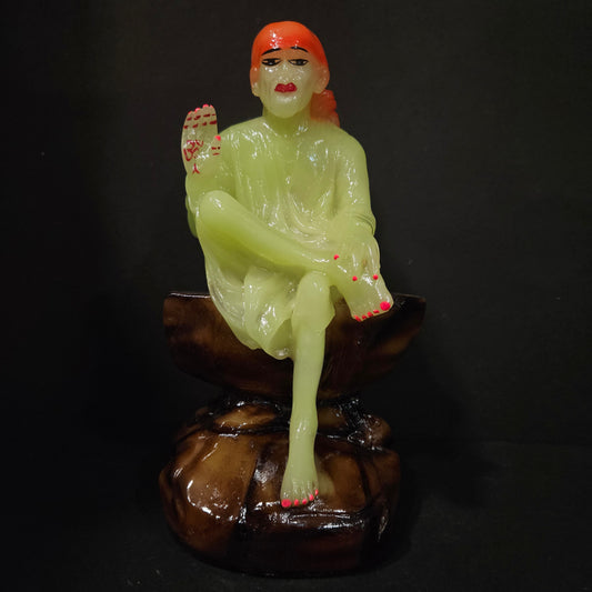 Radium Marble Sai Baba Statue Decorative Showpiece for home decor