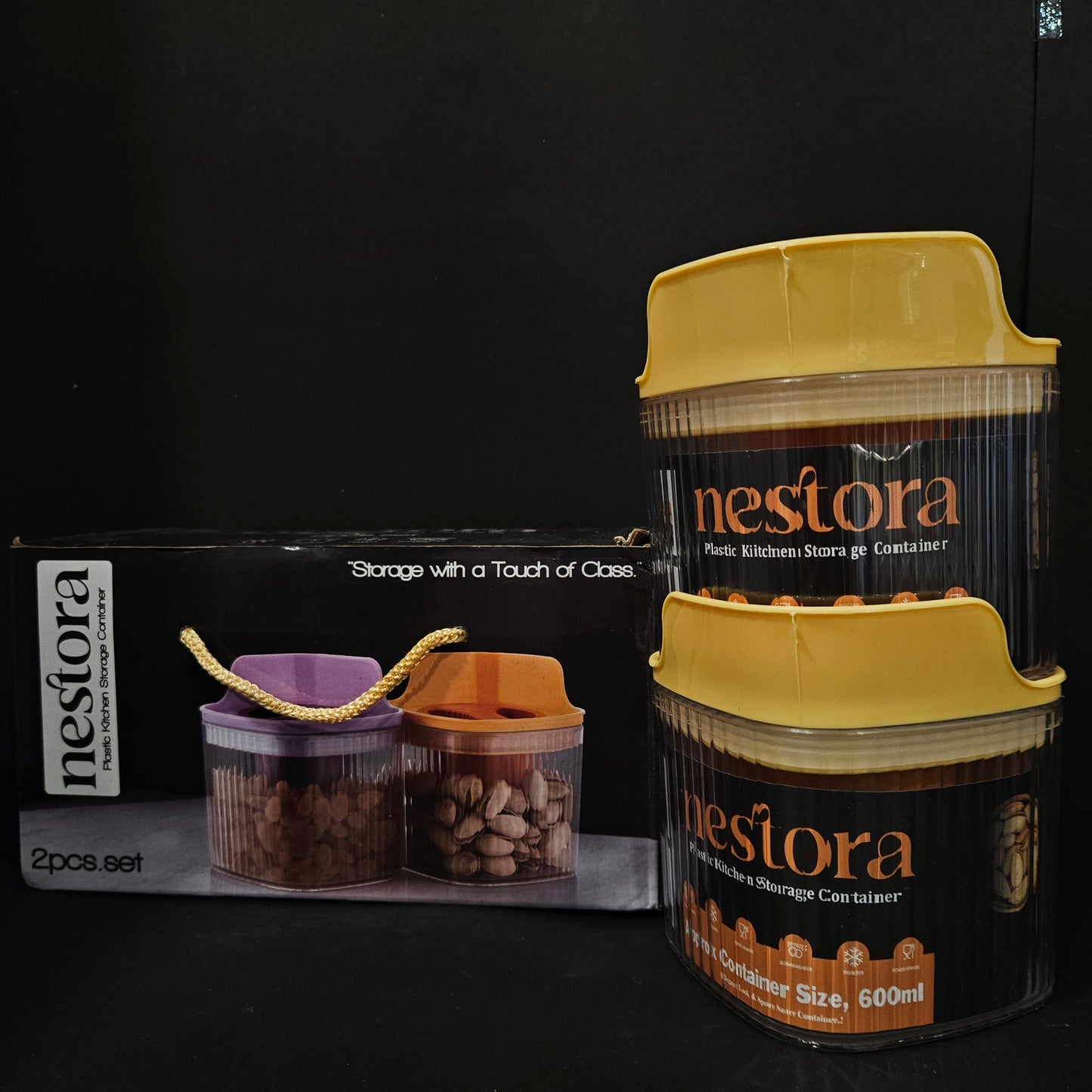 Nestora Plastic Kitchen Airtight Storage Container 2pcs set