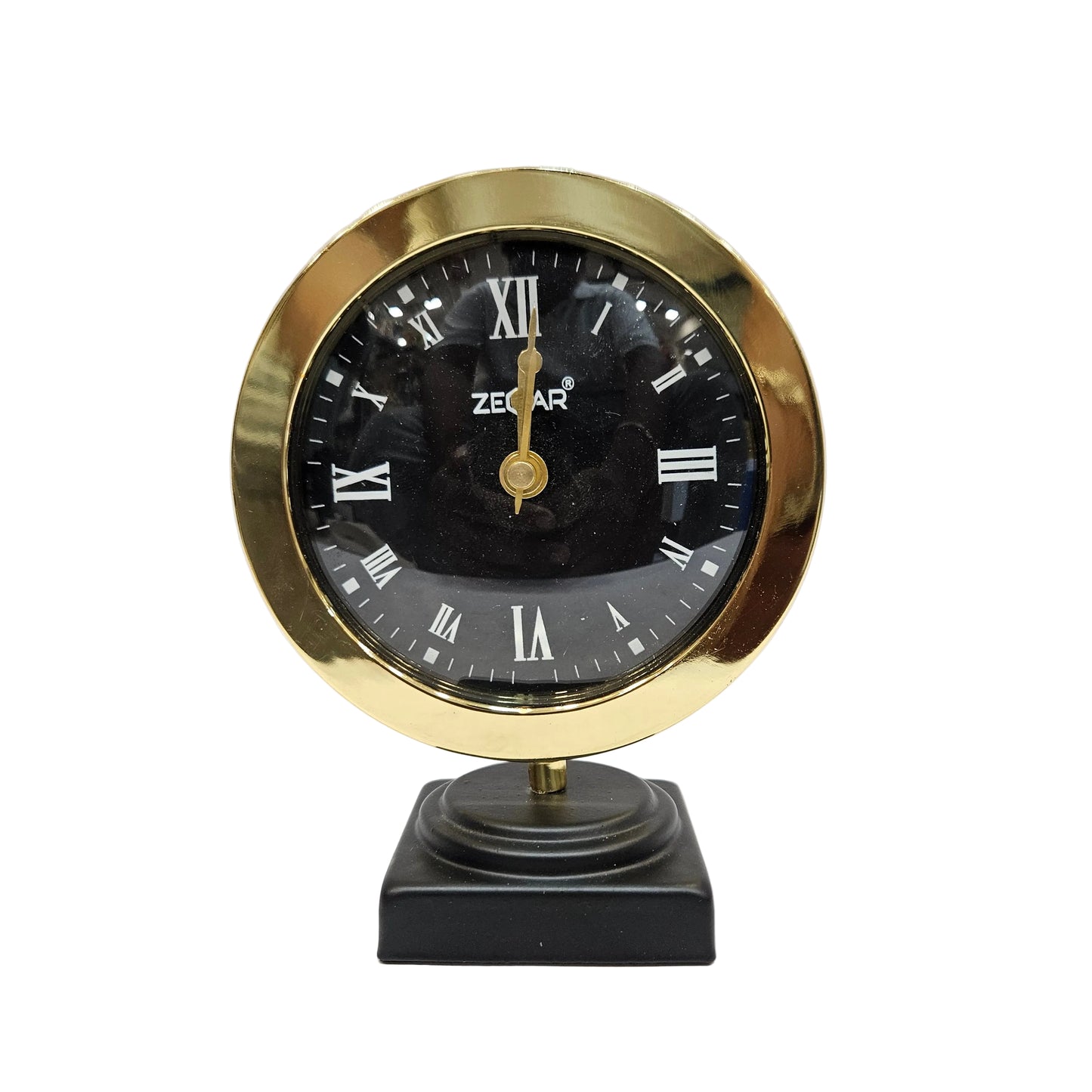 Metal Brings Handcrafted Table Clock for Kidsroom, Bedroom, Study Table, Office Desk|Classic Non-Ticking Tabletop Battery Operated Analog Desk