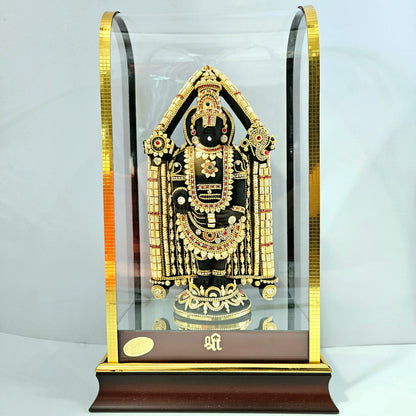 Lord Venkateshwara Balaji 24carats Gold Plated Cabin Idol for Home Decor & Lord Showpiece