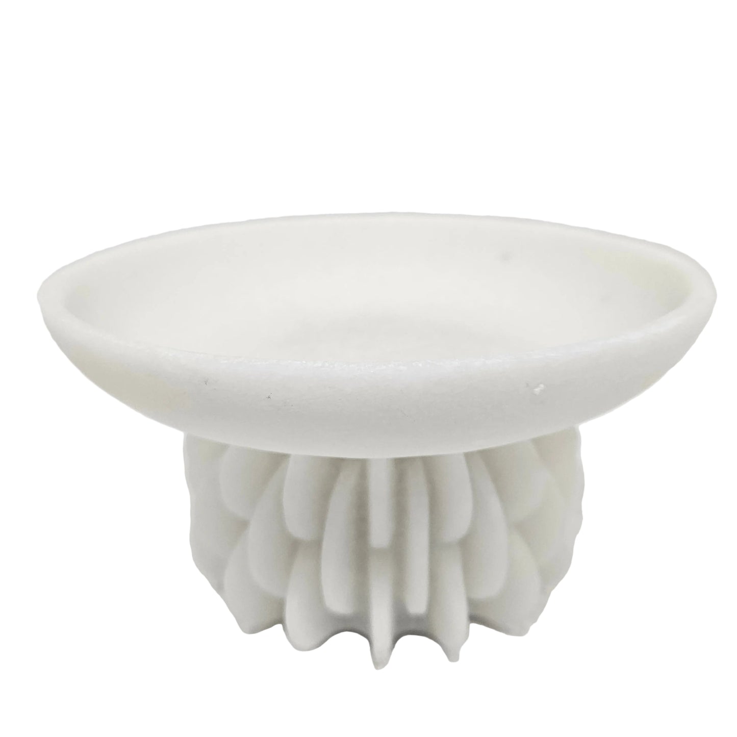 Studio Genuine White Marble Lotus Flower Dish – Hand-Carved Jewelry Tray, Ring Holder, Decorative Trinket Bowl, Soap Dish for Bathroom Vanity, Nightstand, or Home Decor