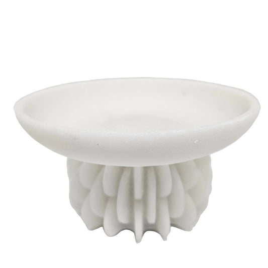 Studio Genuine White Marble Lotus Flower Dish – Hand-Carved Jewelry Tray, Ring Holder, Decorative Trinket Bowl, Soap Dish for Bathroom Vanity, Nightstand, or Home Decor