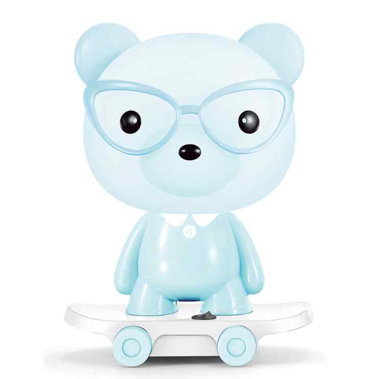 Children’s Table Lamp-Teddy Bear with Skates Blue