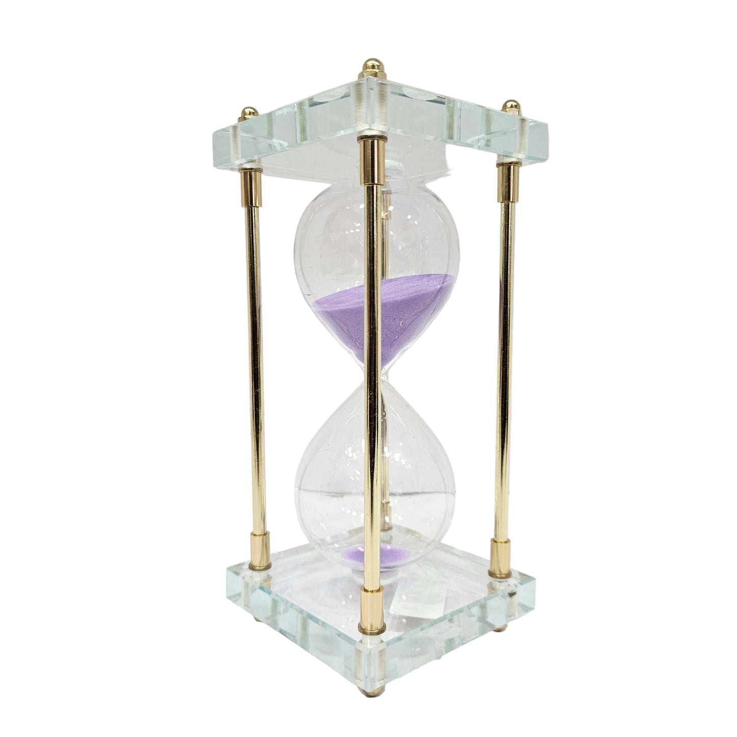 Hourglass Crystal Sand Timer Clock with Purple Sand Large Unique One Hour Glass Sandglass for Home, Desk, Office Decorative Showpiece & Working Timer