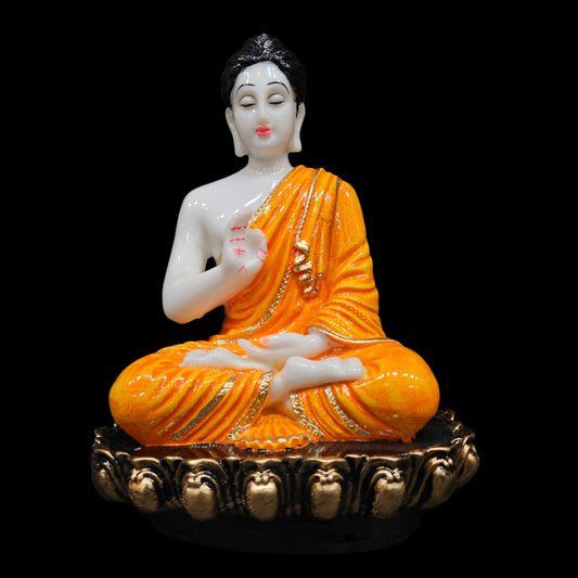 Gautam Buddha Statue for Spiritual Home Meditating Buddha in Marble Finish with Highly Detailed Features which Improves Your Home Decor Fully Washable Showpiece