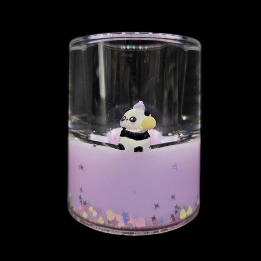 Himanshu Trading Company Glass Liquid Arcylic Panda Round Pen/Pencil Stand For Office/Study Table/Desk Organizer