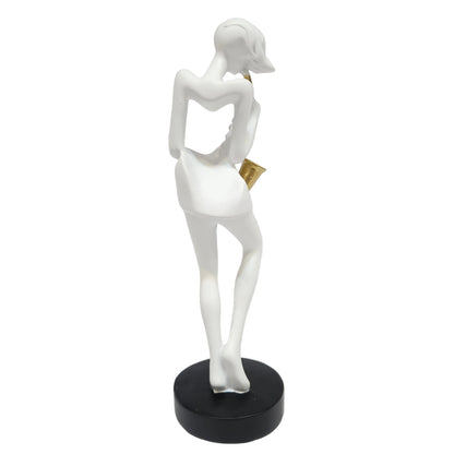 Girl Statue Aesthetic Modern Instrument playing Sculpture for Home Tabletop Bedroom Showpiece Figurine