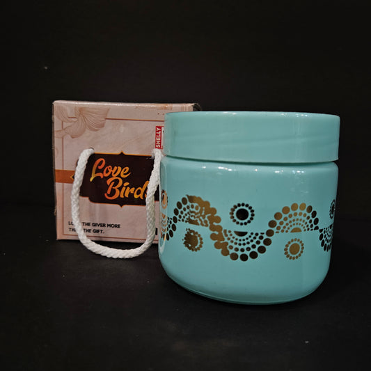 Shelly glassware Love Birds glass storage container Perfect for Return gifting purpose
