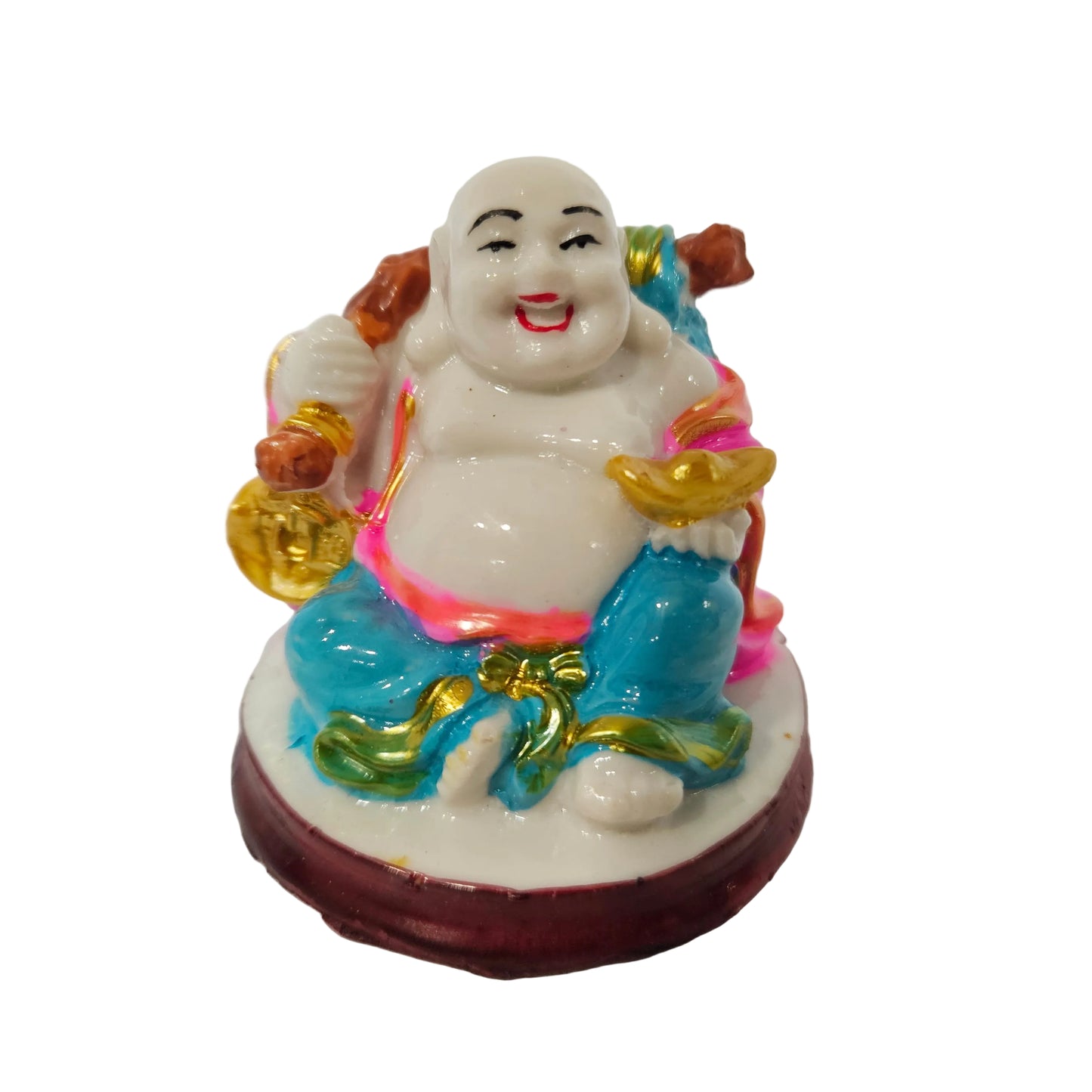 Laughing Buddha Happy Man Standing Decorative Showpiece for Gift Happyman Standing Marble Statue for Happiness and Goodluck