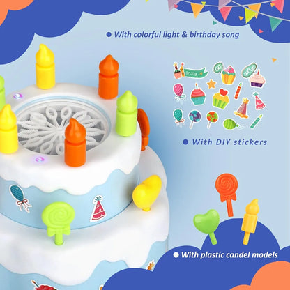 Birthday Cake Bubble Machine for Kids Outdoor Play Blue