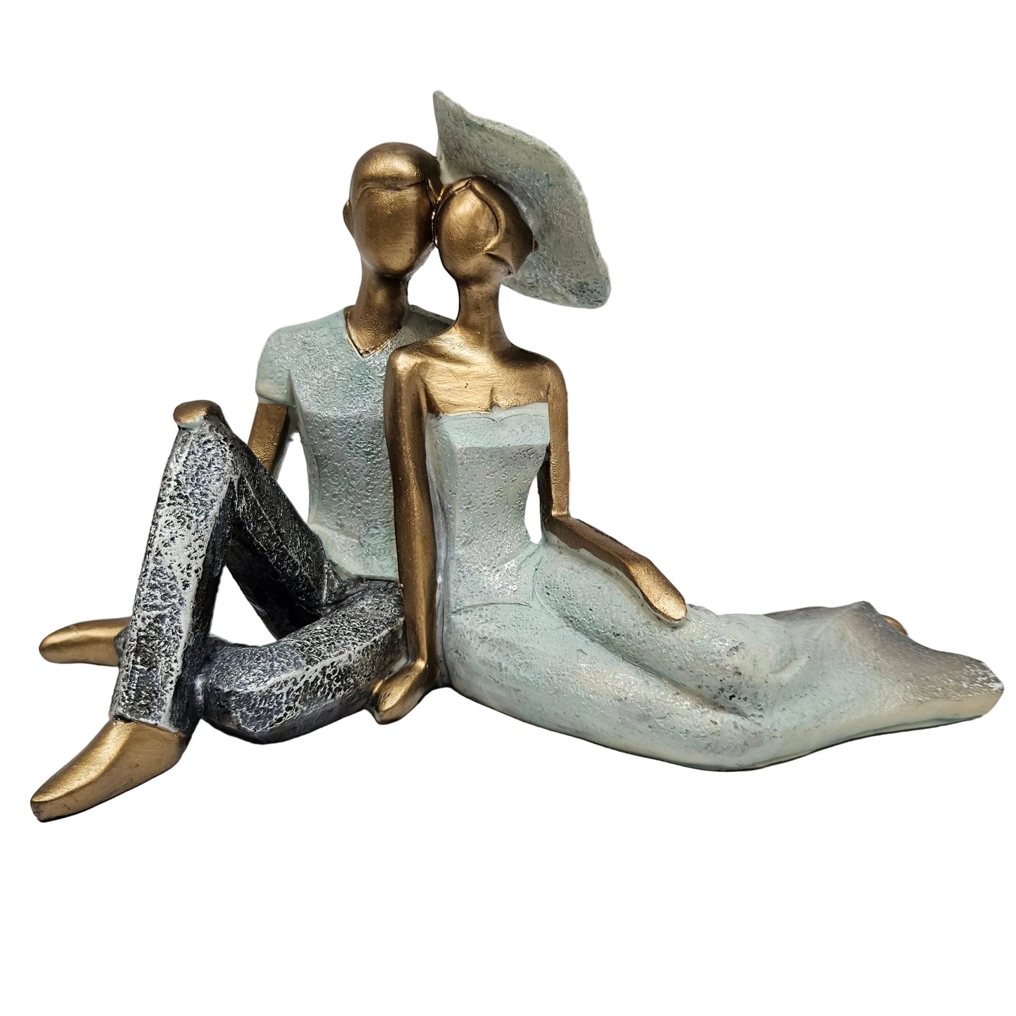 Romantic Love Couple Showpiece for Home Decor in Showpieces Golden