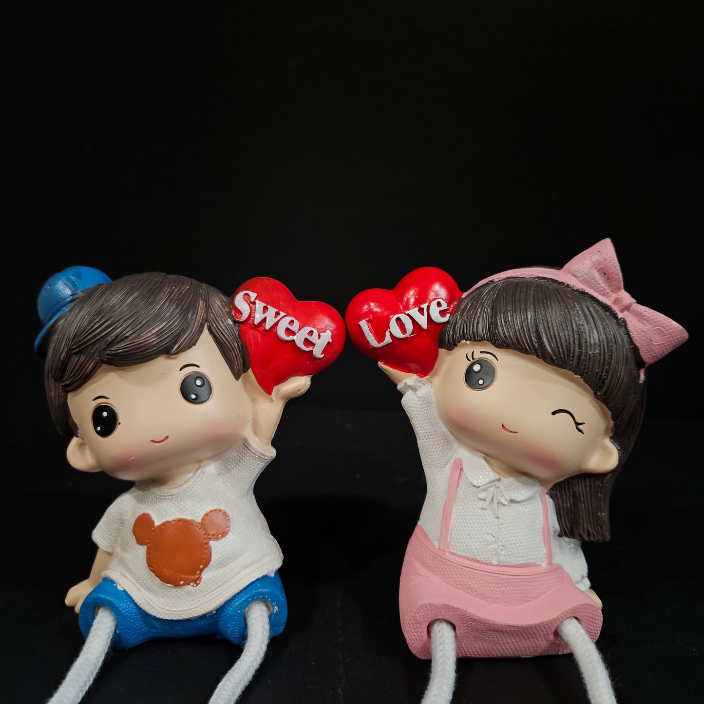 Cartoon Resin Outseam 2pieces set Hanging Feet Doll Home Wall Decoration