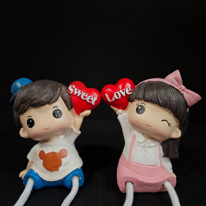 Cartoon Resin Outseam 2pieces set Hanging Feet Doll Home Wall Decoration