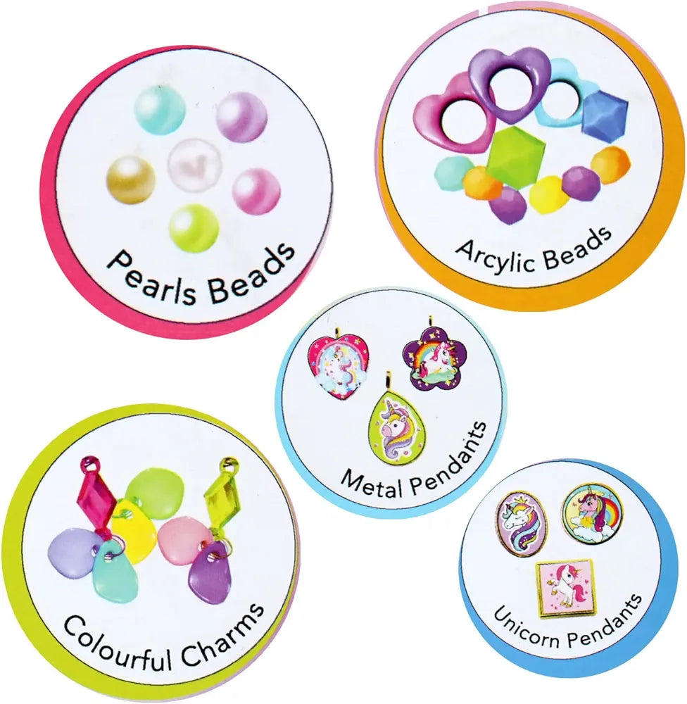 Union surprise Jewelry Making Kit for Kids Making Necklace, Hair Band Ring, Bracelet Encourage creativity and self-expression while providing hours of fun and skill-building. Great for gifting!