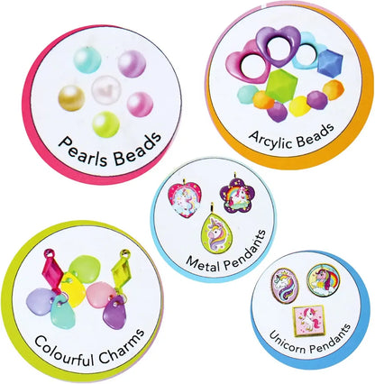 Union surprise Jewelry Making Kit for Kids Making Necklace, Hair Band Ring, Bracelet Encourage creativity and self-expression while providing hours of fun and skill-building. Great for gifting!