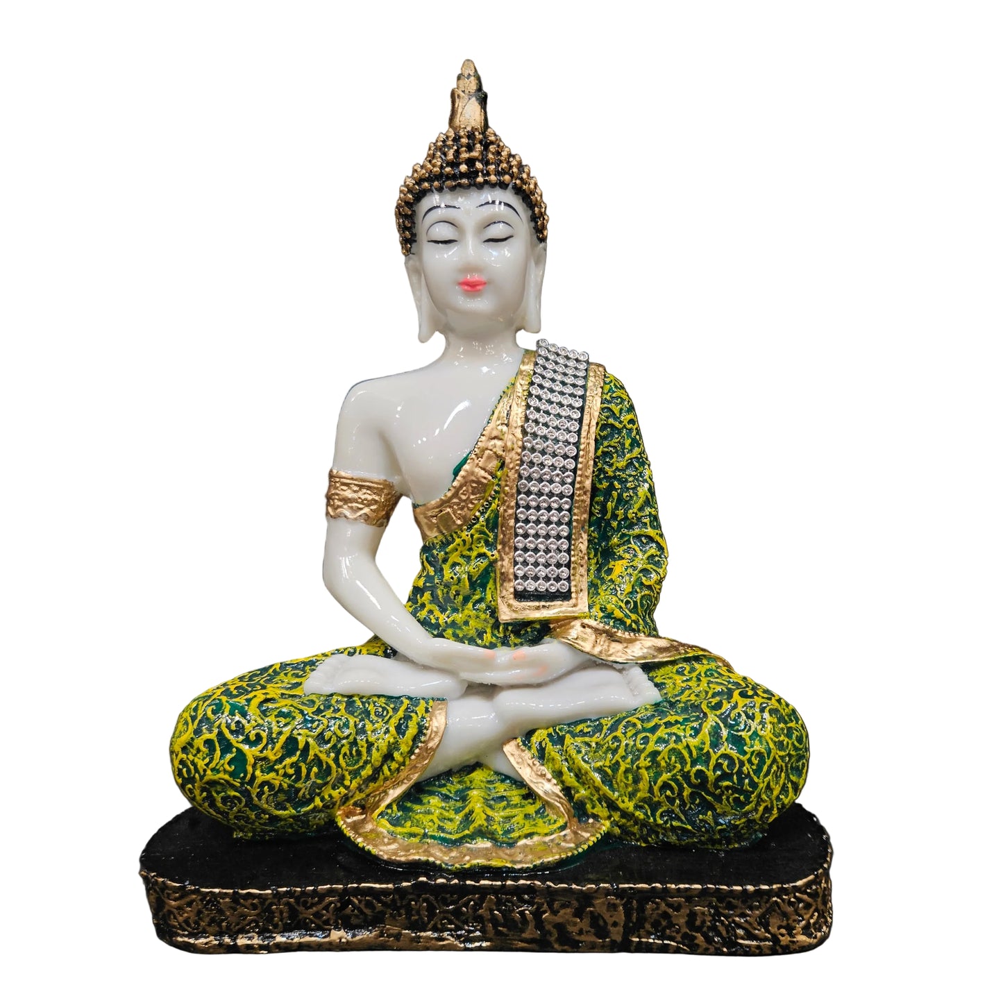 Polyresin Sitting Buddha Idol Handcrafted Statue Showpiece for HomeDecor,Living Room Decoration Gift Gifting Items