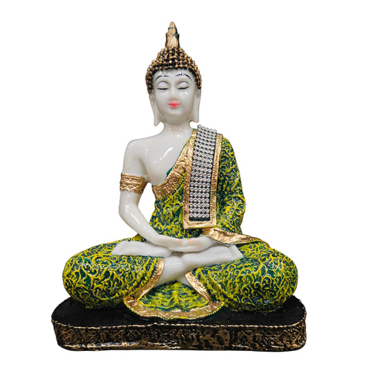 Polyresin Sitting Buddha Idol Handcrafted Statue Showpiece for HomeDecor,Living Room Decoration Gift Gifting Items