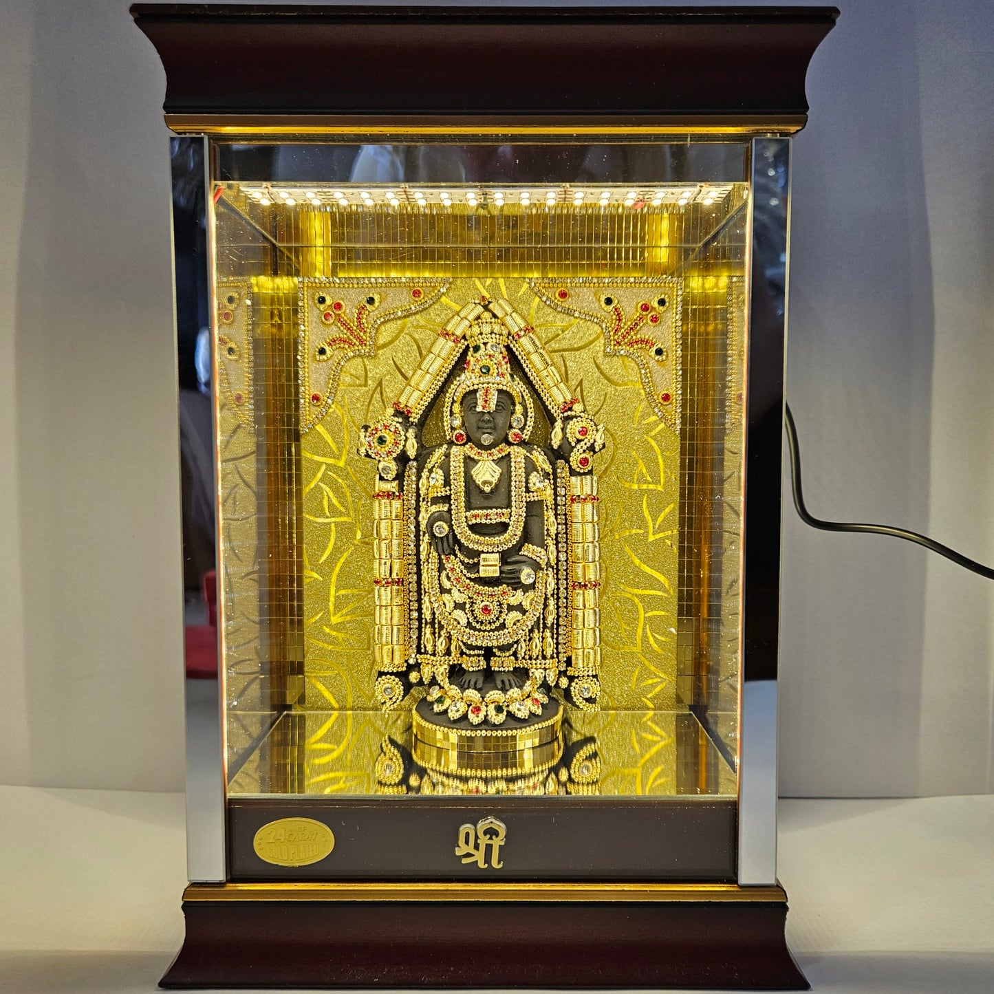 Lord Venkateshwara Balaji 24carats Gold Plated Cabin Idol for Home Decor & Lord Showpiece