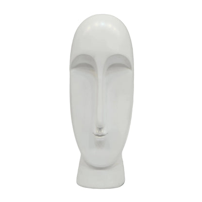 white Howard Elliott wall sculpture smooth, matte finish shaped into a minimalist abstract face