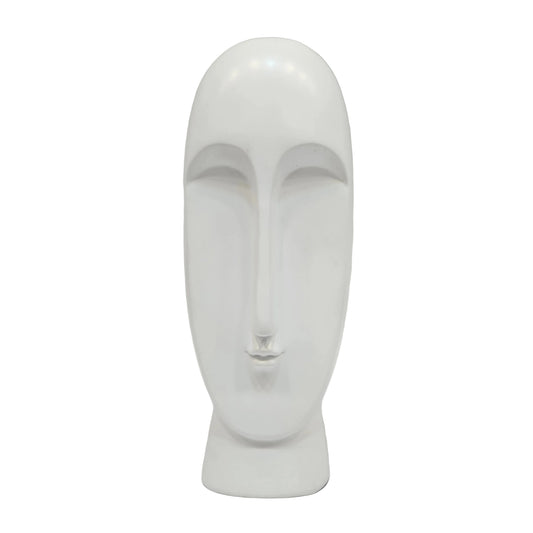 white Howard Elliott wall sculpture smooth, matte finish shaped into a minimalist abstract face