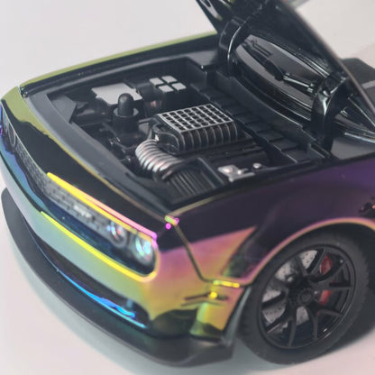Die-Cast  Dodge challenger Simulation Sound &Light Pull Back