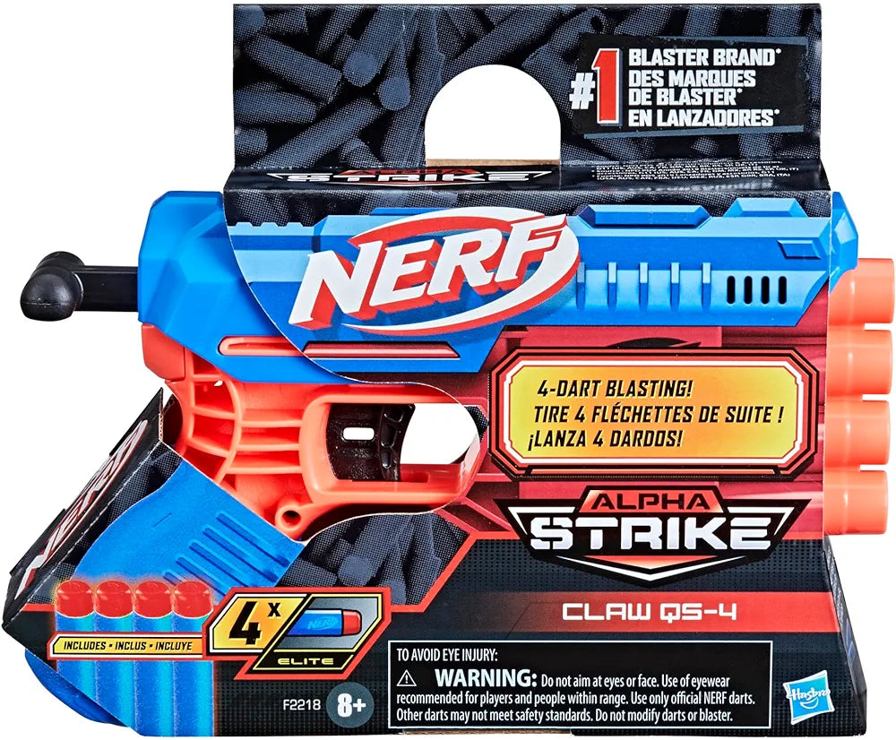 Nerf Alpha Strike Claw Blaster, 4-Dart Blasting, Easy to Load,Darts, for 8 years above Guns & Darts