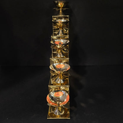 Delights Steps Brass Deepa Stand for Puja & Gifting
