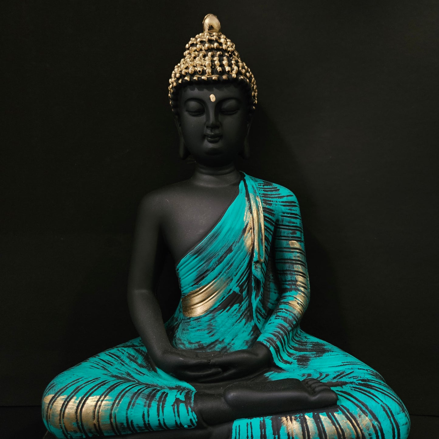 Meditating Buddha Statue Polyresin Idol Showpiece - Perfect for Living Room, Bedroom & Office Space Home Decor and Staircase Wall Decoration Ideal Gifting