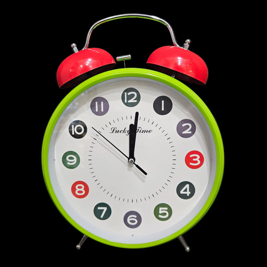 Large size Classic Silent Double Twin Bell Alarm Clock Green Home & Garden