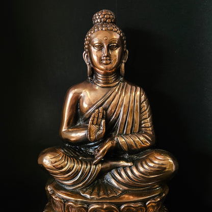 Handcrafted Copper Lord Buddha Statue Showpiece Figurine for Pooja Room & home