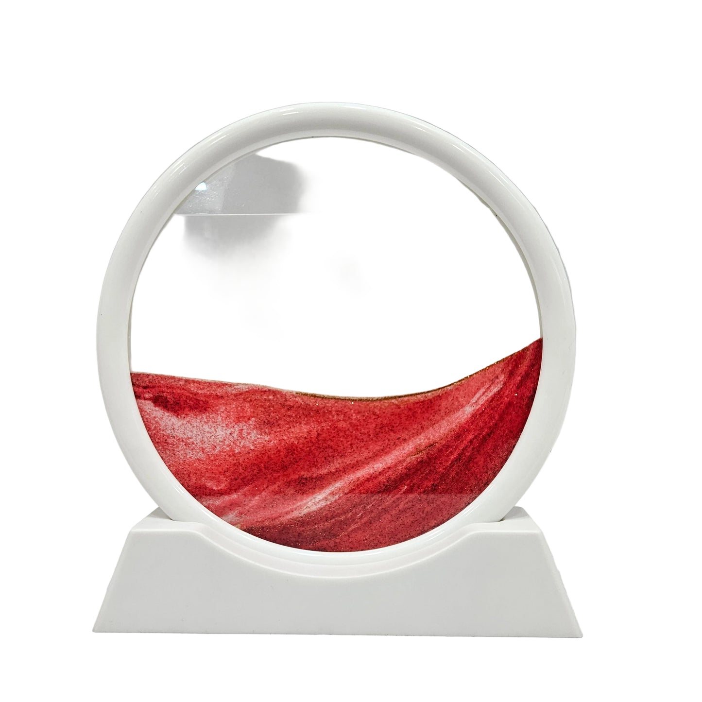 Moving Sand Art Liquid Motion Decor | Sandscape Moving Sand Picture | Round Dynamic Display Flowing Sand Frame | Sensory Relaxing Desktop Work table Decor