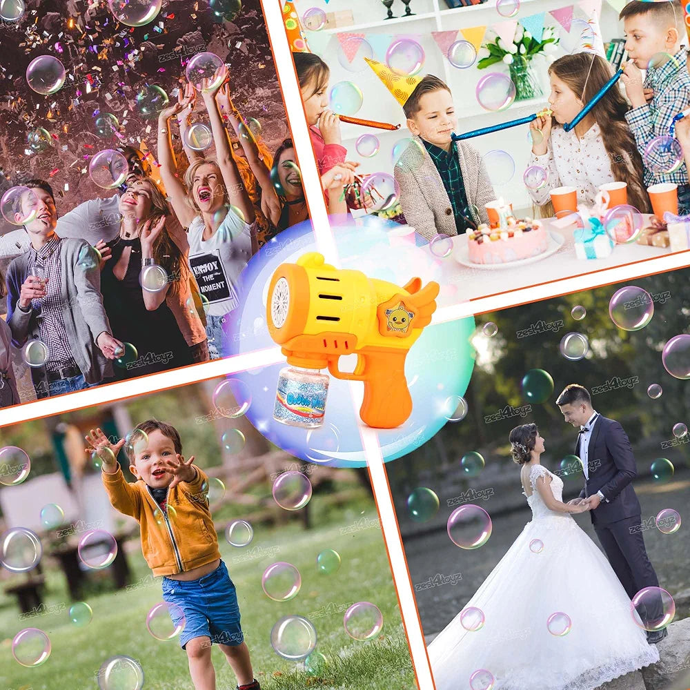 Bubble Gun for Kids Automatic Bubble Blower Maker with Light Effects Battery Operated Duck Bubble Stick for Girls & Boys