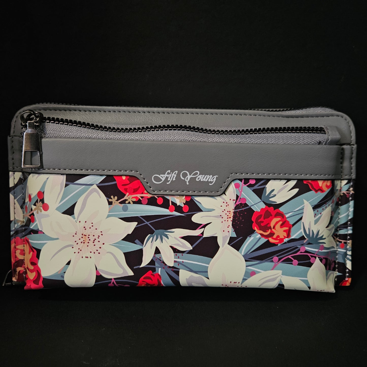 Leather Thin Slim Wallets for Women Wallet for Women with Double Zipper
