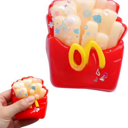 Cute Plushy Squishy Toy – Soft Slow Rising Stress Relief Squeeze Toy, MC-Donald's Fries Character Collectible for Kids